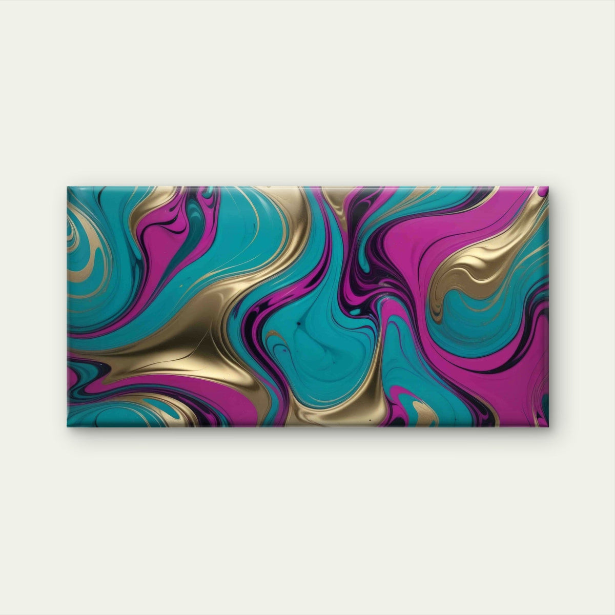 Abstract Swirling Blue Gold PinkWall Art Canvas Office Home Room Framed 120x60cm