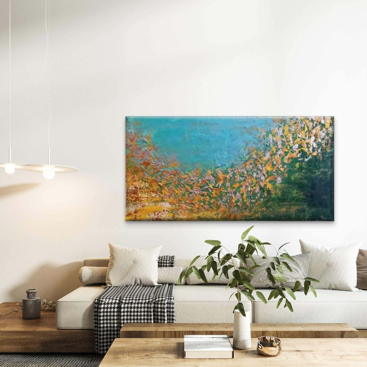 Abstract Colorful Textured Wall Art Canvas Office Home Room Framed 120x60cm