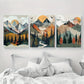 3pcs Watercolor Nordic Mountain Adventure Painting Metal Print Ready to Hang Art