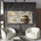Zen Harmony Artwork Wall Art Canvas Office Home Room Framed 80x45cm