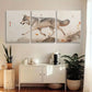 3pcs Gray Wolf with Rocks & Autumn Leaves Metal Print Ready to Hang Art