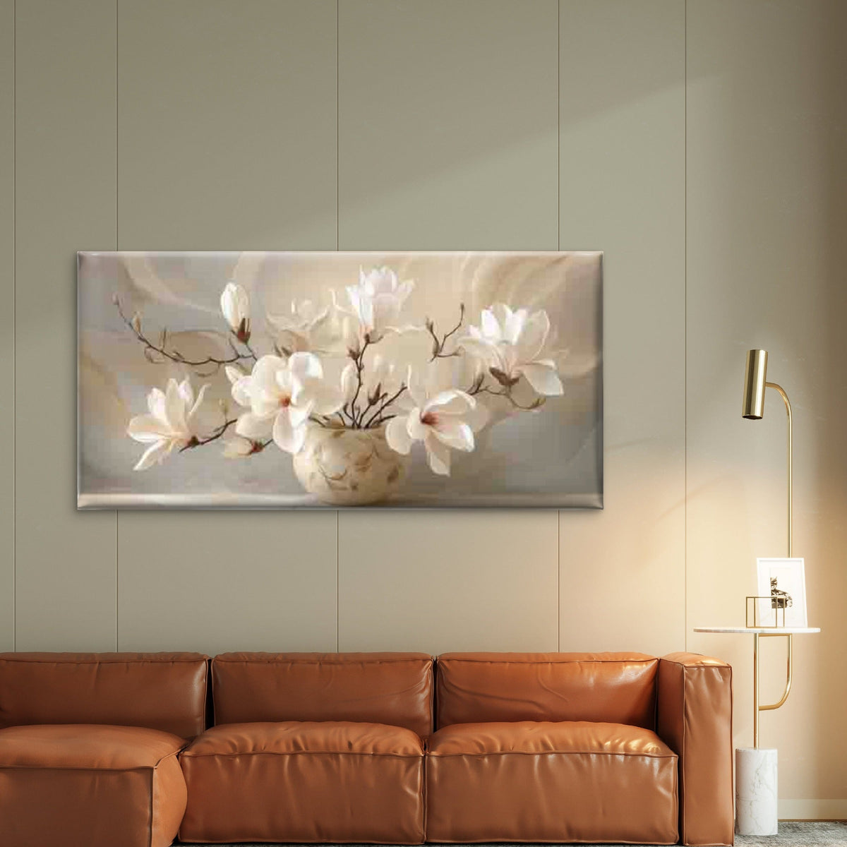 Elegant Bouquet Luxurious Vase Wall Art Canvas Office Home Room Framed 80x45cm