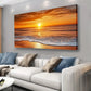 Beach Sunset Vibrant Coastal Wall Art canvas office home room framed 120x60cm