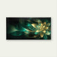 Elegant Golden Flower Dark Glow Wall Art Canvas Office Home Room Framed 120x60cm