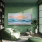 Sunset Beach Ocean Waves Wall Art Canvas Office Home Room Framed 120x60cm