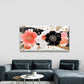 Gold Lines and Multicolor Floral Wall Art Canvas Office Home Room Framed 120x60cm