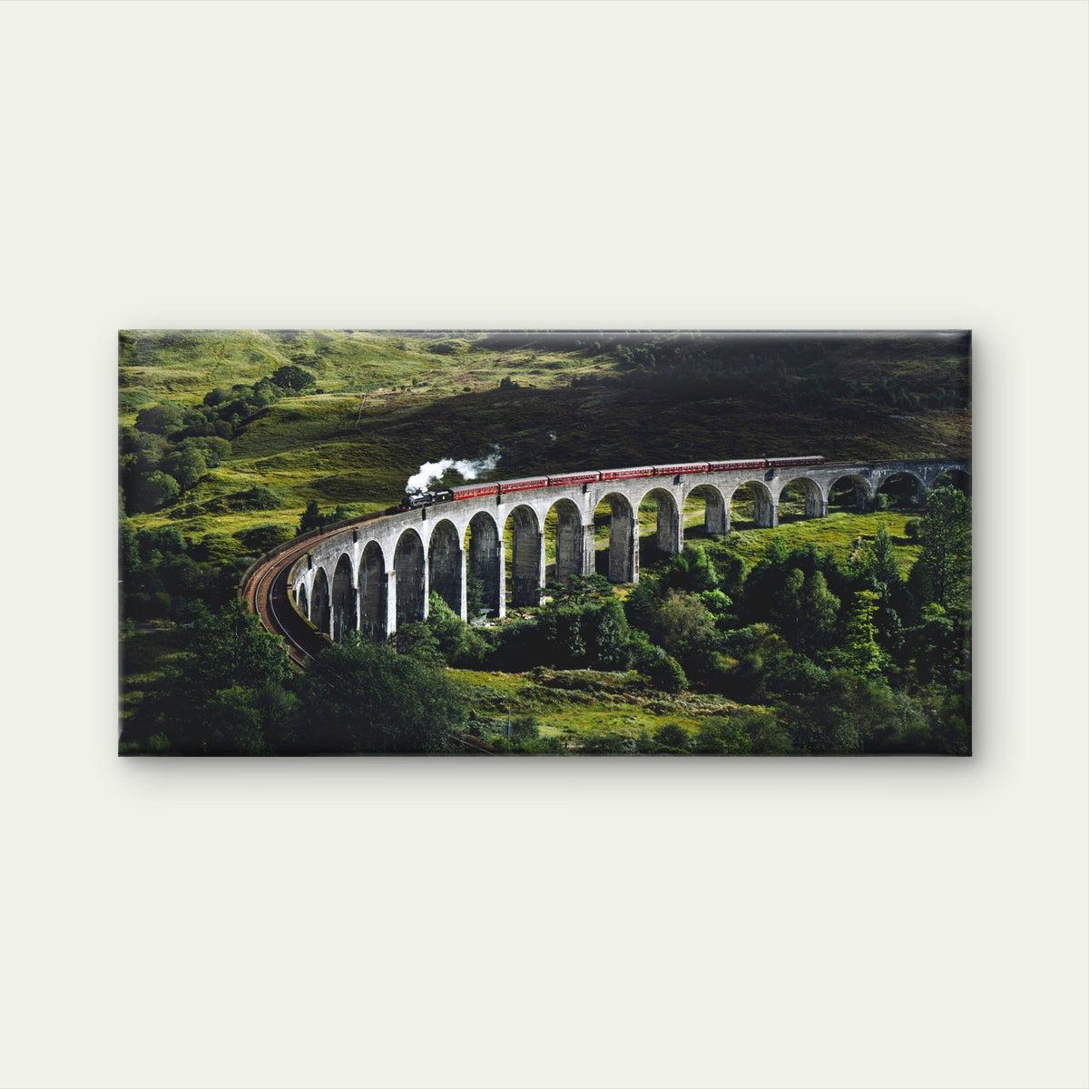 Glenfinnan Viaduct Steam Train Wall Art Canvas Office Home Room Framed 80x45cm