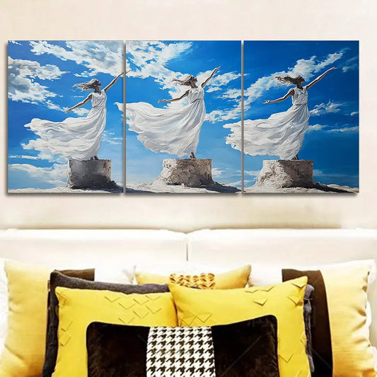 3pcs Oil Painting of the Three Graces Metal Print Ready to Hang Art