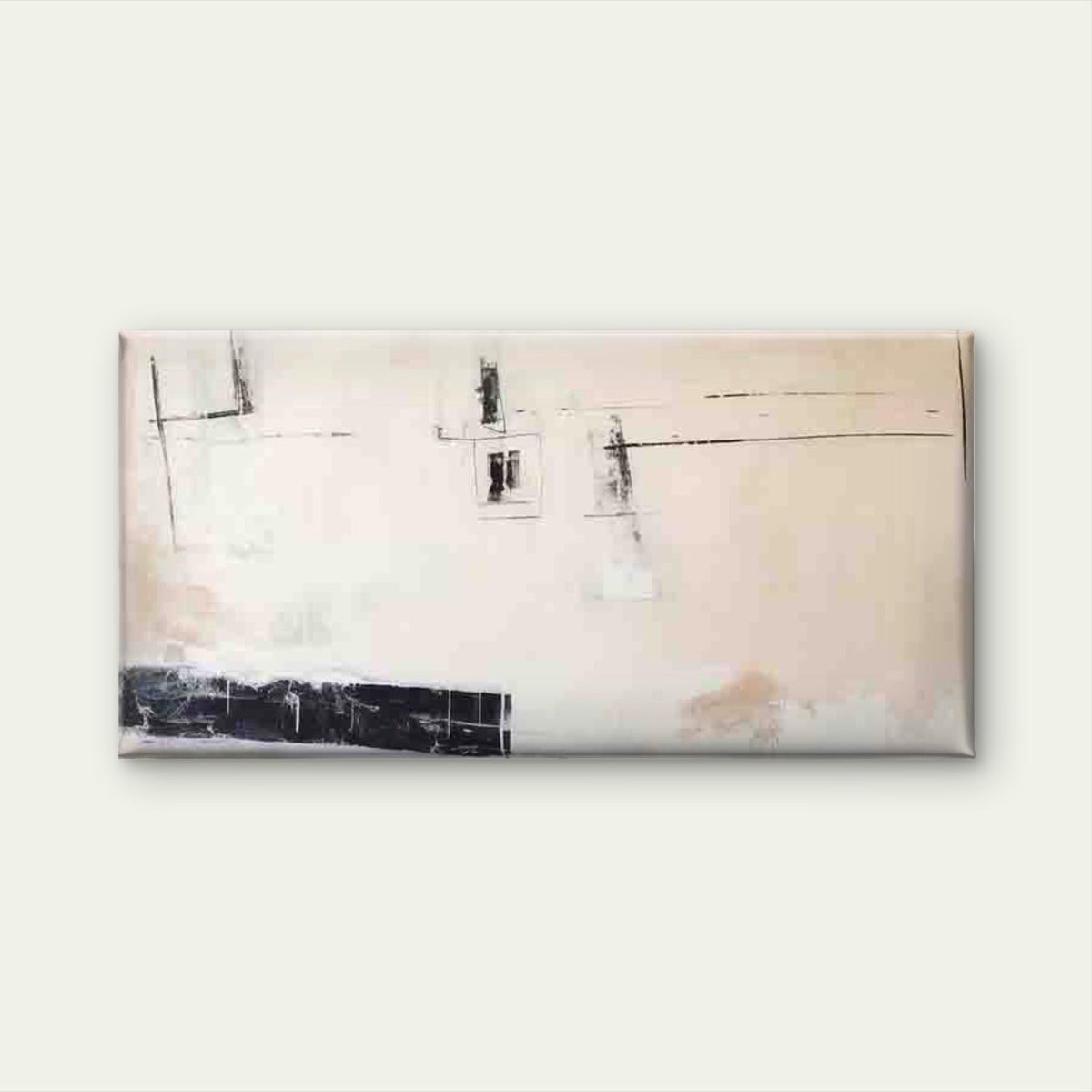 Minimalist Abstract Geometric Wall Art Canvas Office Home Room Framed 120x60cm
