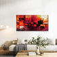 Red Orange Geometric Abstract Wall Art Canvas Office Home Room Framed 120x60cm