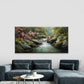 Waterfall & Pink Cherry Blossom Wall Art Canvas Office Home Room Framed 120x60cm