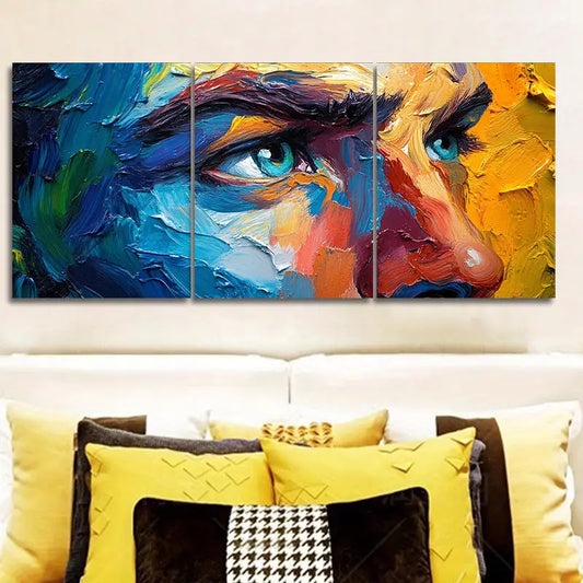 3pcs Pigment Eyes Painting Metal Print Ready to Hang Art