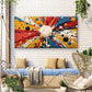 Vibrant Explosive Abstract Wall Art Canvas Office Home Room Framed 120x60cm