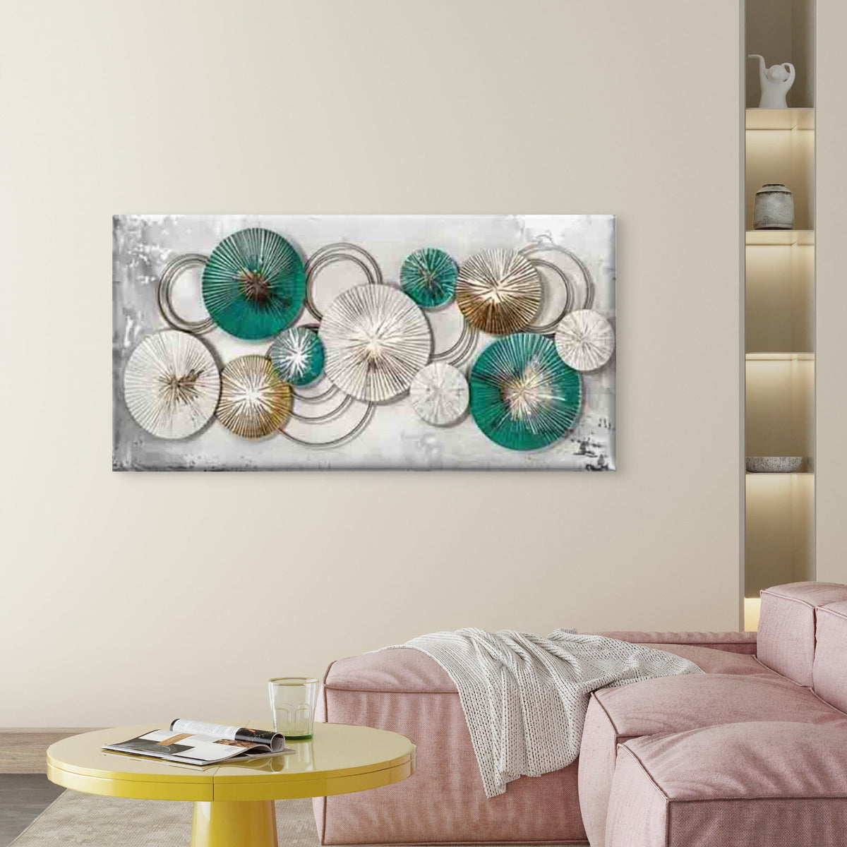 Minimalist Neutral Color Palett Wall Art Canvas Office Home Room Framed 120x60cm