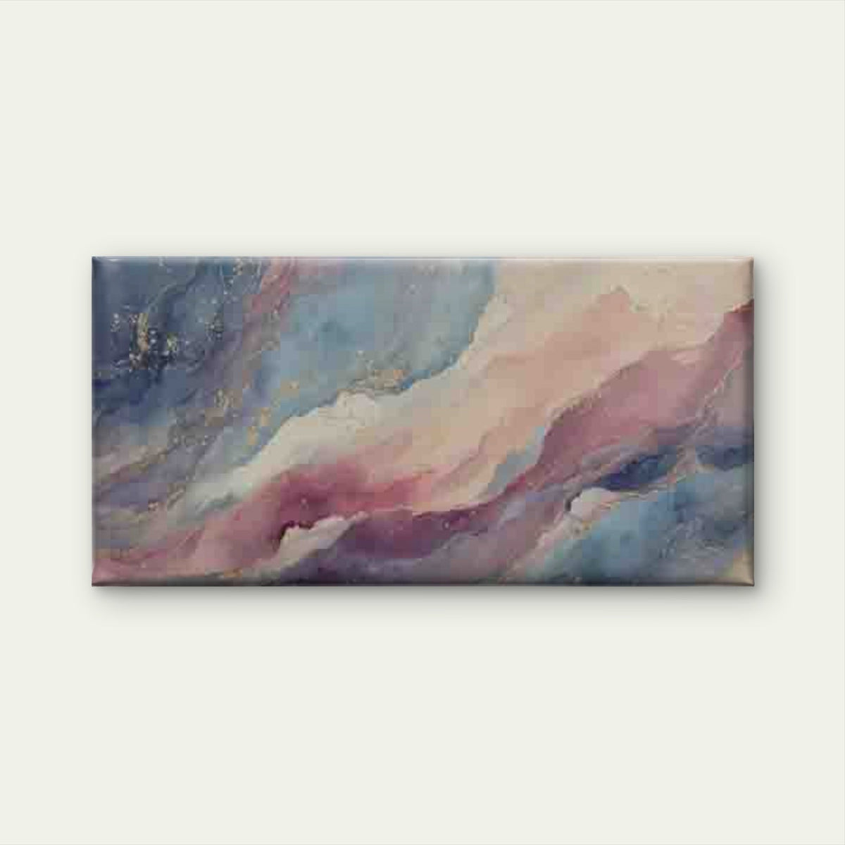 Abstract Blue & Pink Ink Flow Wall Art Canvas Office Home Room Framed 120x60cm