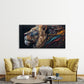 Featuring a Lion'S Mane Wall Art Canvas Office Home Room Framed 120x60cm
