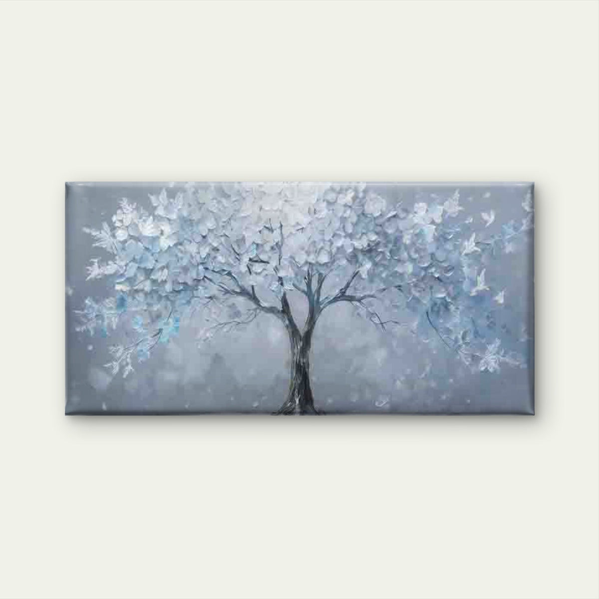 Blue And White Fantasy Tree Wall Art Canvas Office Home Room Framed 120x60cm