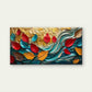 Vibrant Abstract Autumn Leaves Wall Art Canvas Office Home Room Framed 80x45cm