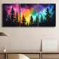 3pcs Colorful night sky forest Metal Print Ready to Hang Art