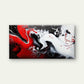 Abstract Red White Black Fluid Wall Art Canvas Office Home Room Framed 120x60cm