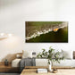 Texture Red Black Gold Wave Wall Art Canvas Office Home Room Framed 120x60cm