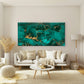 Emerald Gold Marble Art Wall Art Canvas Office Home Room Framed 80x45cm