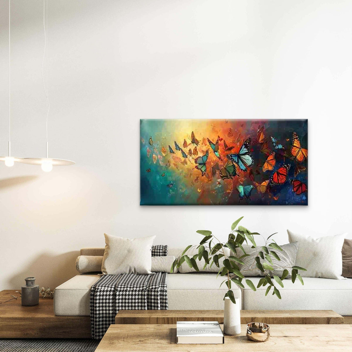 Abstract of Colorful Butterfly Wall Art Canvas Office Home Room Framed 120x60cm