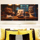 3pcs Bear Kitchen Scene Metal Print Ready to Hang Art