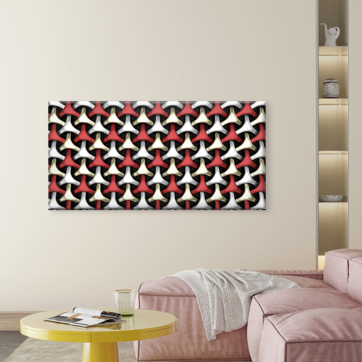 Geometric Weave Abstract Wall Art Canvas Office Home Room Framed 120x60cm