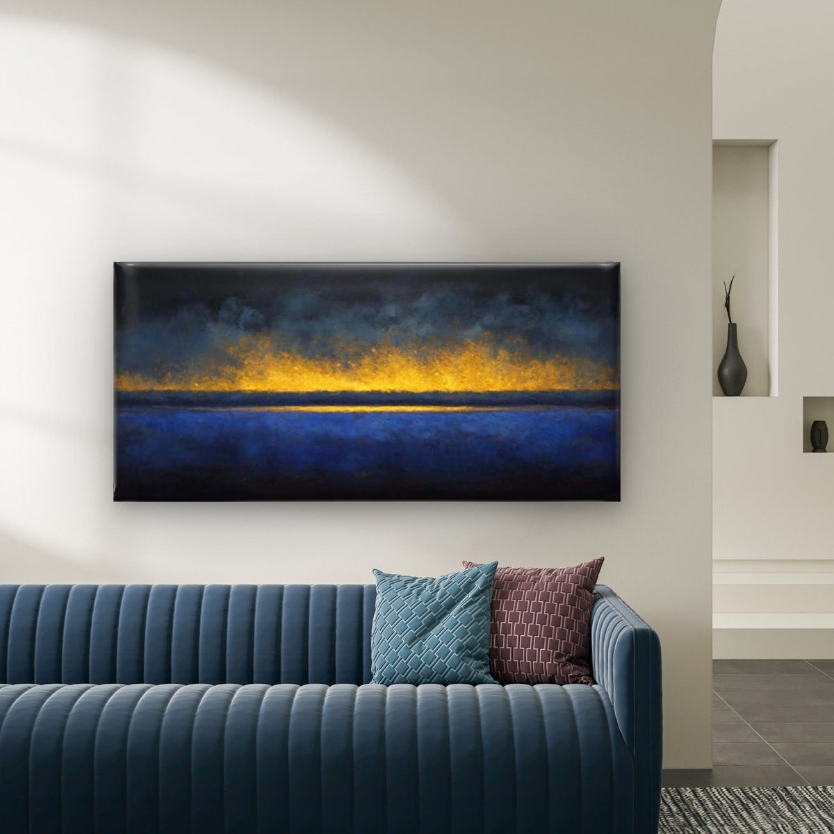 Abstract Color Field Wall Art Canvas Office Home Room Framed 120x60cm