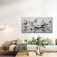 Abstract Design of White Flower Wall Art Canvas Office Home Room Framed 80x45cm