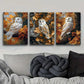 3pcs Owl on Oak Tree Metal Print Ready to Hang Art