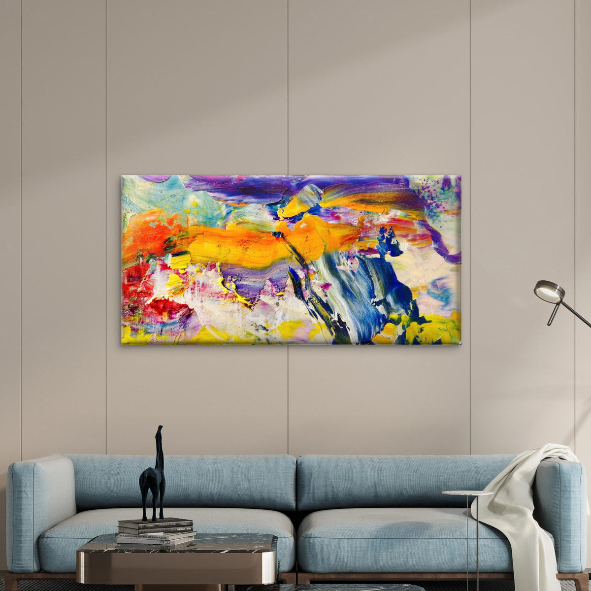 Abstract Harmony In Motion Wall Art Canvas Office Home Room Framed 120x60cm