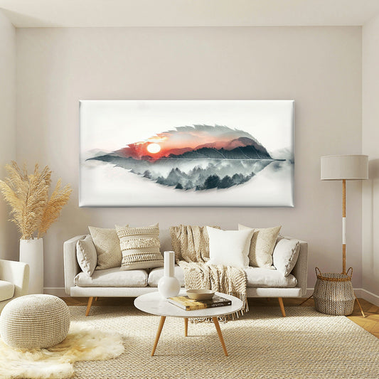 Nature's Peaceful Morning View Wall Art Canvas Office Home Room Framed 80x45cm