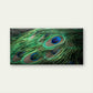 Vibrant Peacock Feather Eyes Wall Art Canvas Office Home Room Framed 80x45cm
