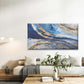 Abstract Blue And Golden Swirl Wall Art Canvas Office Home Room Framed 120x60cm