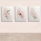 3pcs Painting Floral Pink Pattern Fashion Metal Print Ready to Hang Art