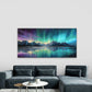 Aurora & Lake Reflections Wall Art Canvas Office Home Room Framed 120x60cm