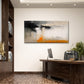 Bold Orange Monochrome Abstract Wall Art Canvas Office Home Room Framed 80x45cm