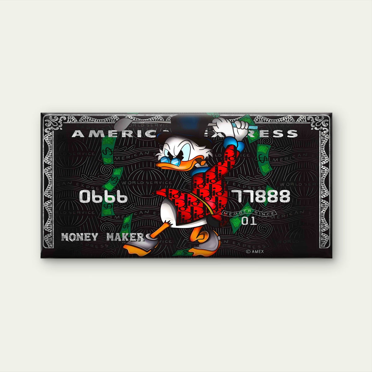 Rich Fowl Money Maker Wall Art Canvas Office Home Room Framed 80x45cm