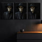 3pcs Skeleton in Suit Metal Print Ready to Hang Art