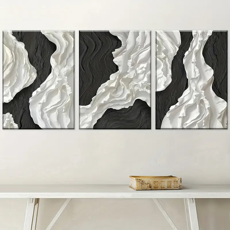 3pcs Modern Abstract Geometric Light Luxury Art Wall Art Set Canvas Framed 40x60cm - High Quality Print 100% Australian Made Wall Canvas Ready to Hang