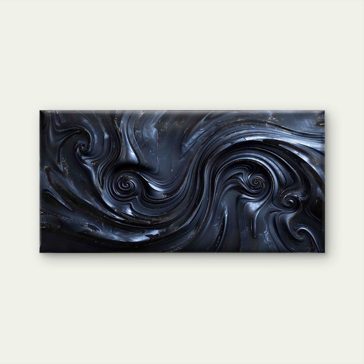 Abstract Swirling With Black Wall Art Canvas Office Home Room Framed 120x60cm