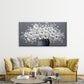 White Flowers in a Dark Vase Wall Art Canvas Office Home Room Framed 80x45cm