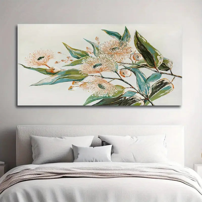 Plant Green Leaves Florals Wall Art canvas office home room framed 120x60cm