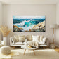 Ocean Waves & Rocky Coast Wall Art Canvas Office Home Room Framed 80x45cm