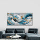Abstract Blue Golden Turquoise Wall Art Canvas Office Home Room Framed 120x60cm