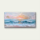 Sunset Beach Ocean Waves Wall Art Canvas Office Home Room Framed 120x60cm
