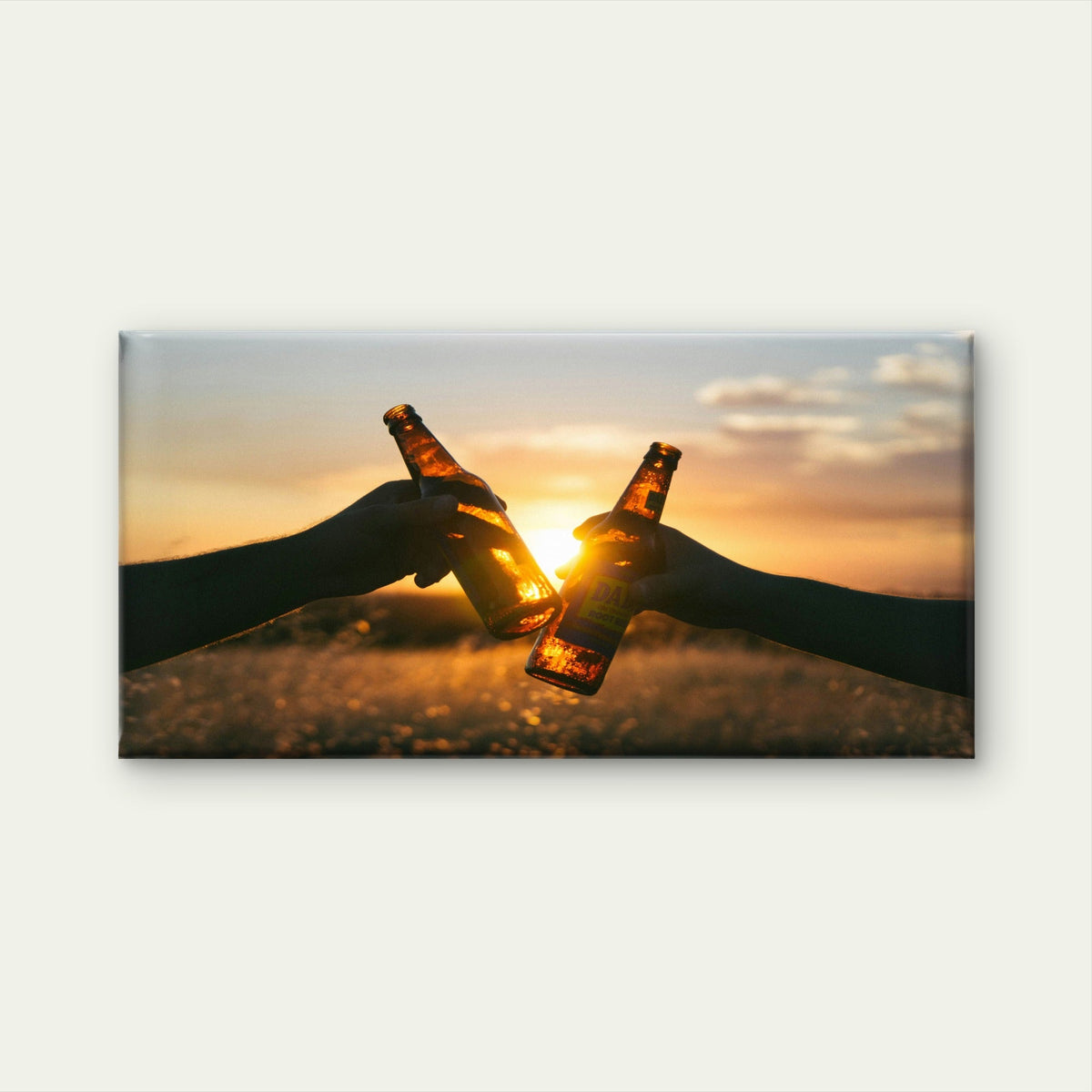 Sunset Beers With Good Friends Wall Art Canvas Office Home Room Framed 80x45cm