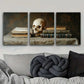 3pcs Skeleton and Books Design Metal Print Ready to Hang Art